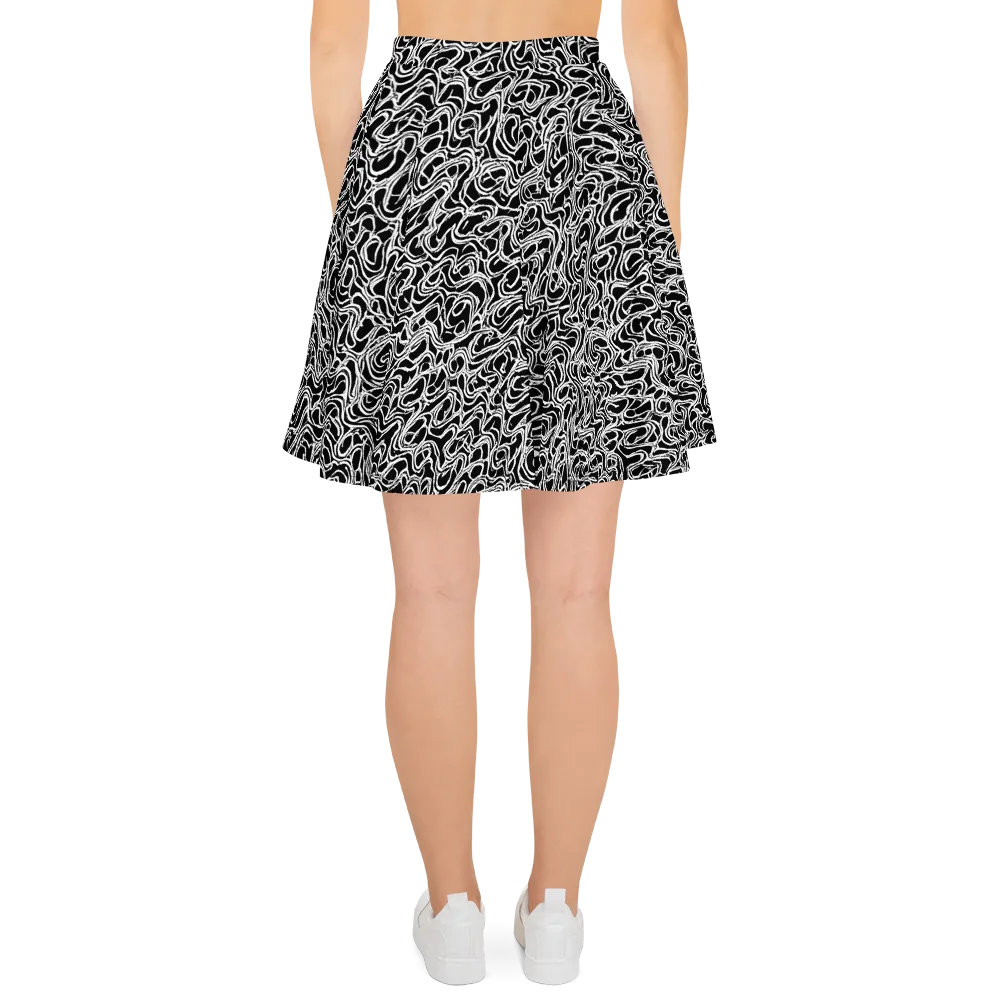 Inkstorm Labyrinth on Skater Skirt — Back