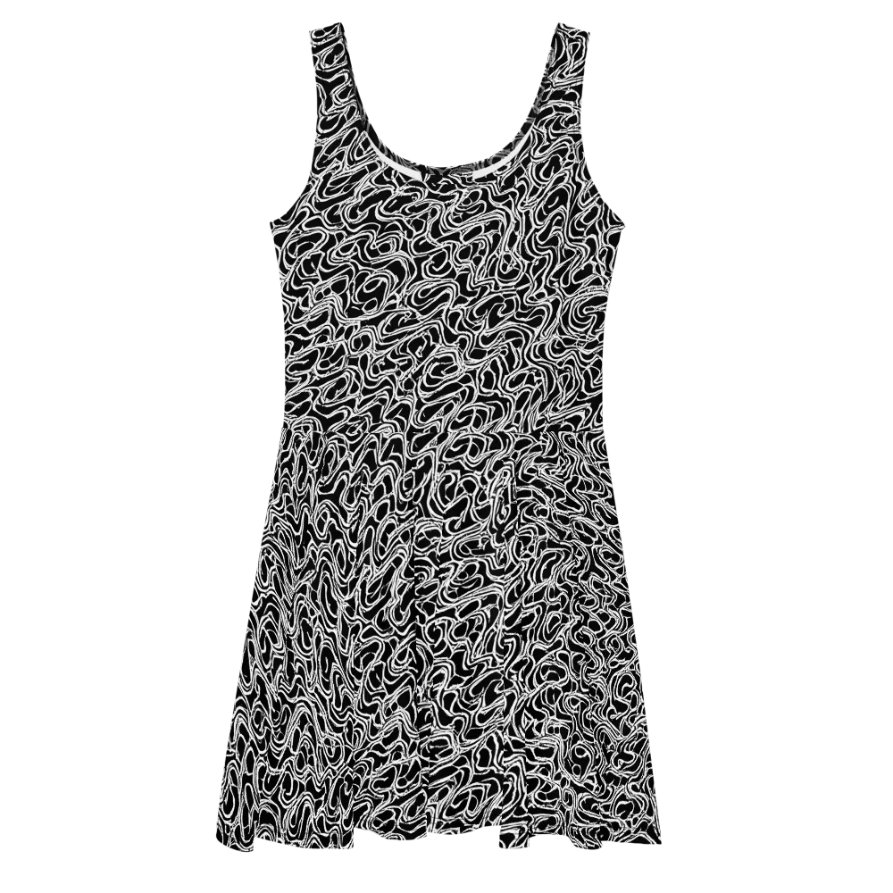Inkstorm Labyrinth on Skater Dress — Front