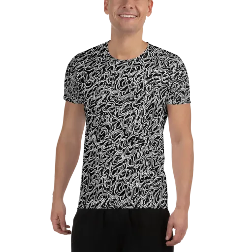Inkstorm Labyrinth on a Men's Athletic T-Shirt