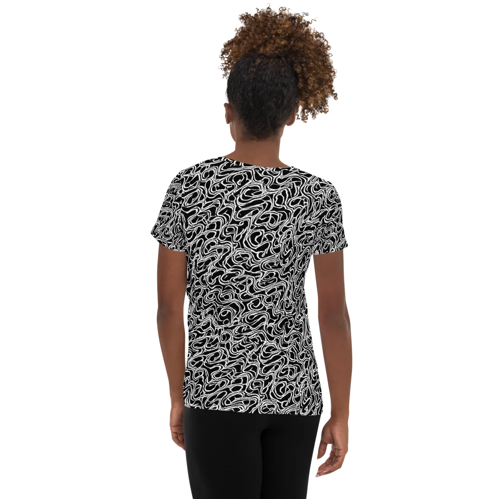 Inkstorm Labyrinth on Women's Athletic T-Shirt — Back