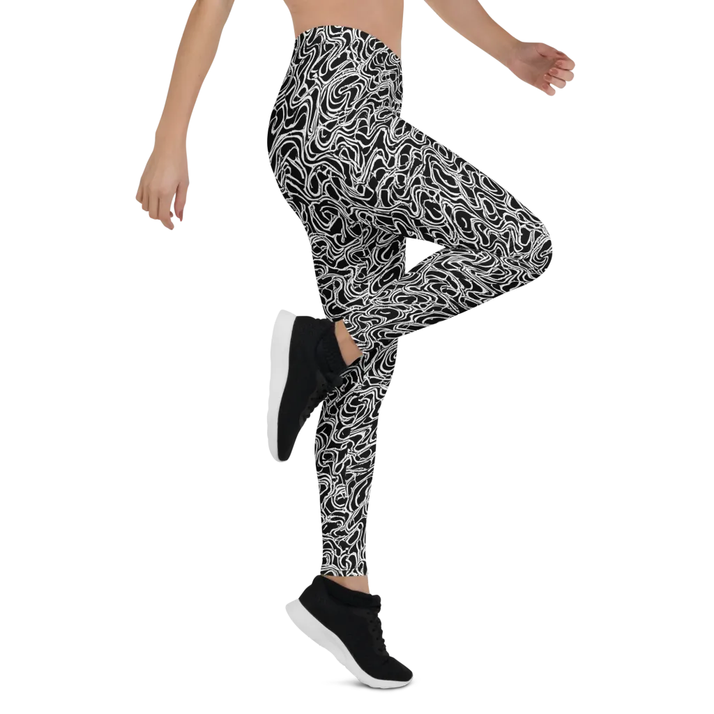 Inkstorm Labyrinth on Leggings — Right