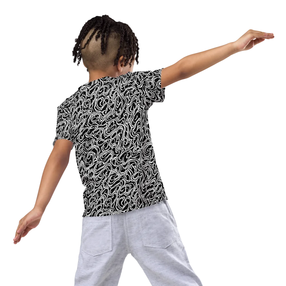 Inkstorm Labyrinth on Kids Crew Neck T-Shirt — Back