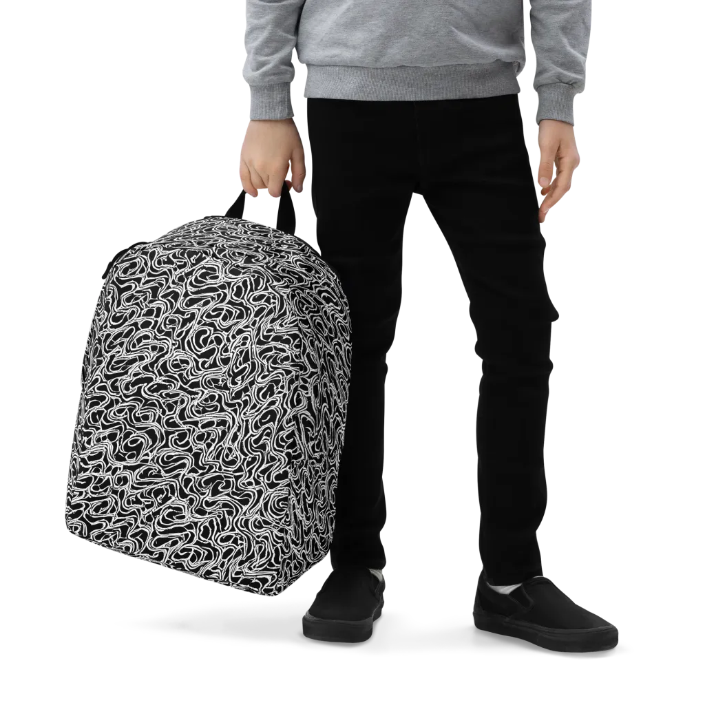 Inkstorm Labyrinth on Minimalist Backpack — Zoomed-in
