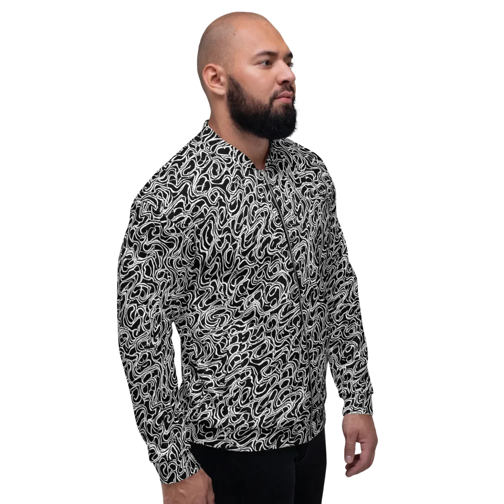 Inkstorm Labyrinth on Bomber Jacket — Right