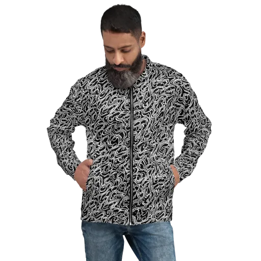 Inkstorm Labyrinth on a Bomber Jacket
