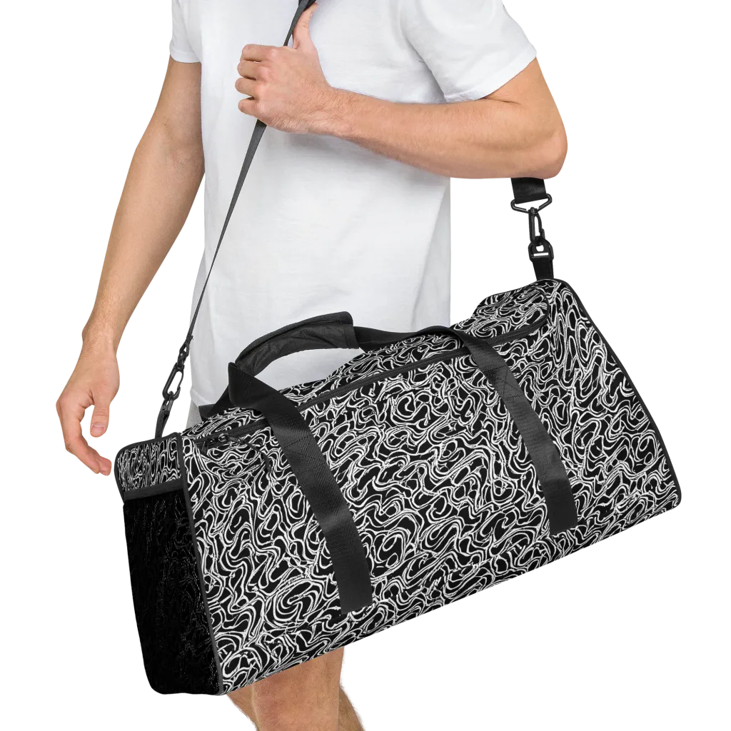 Inkstorm Labyrinth on Duffle Bag — Right Front