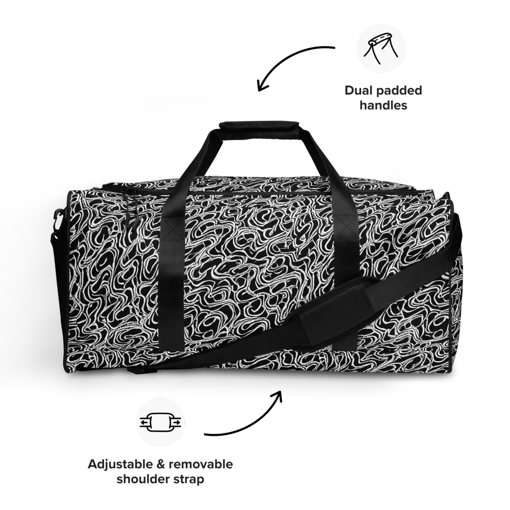 Inkstorm Labyrinth on Duffle Bag — Front