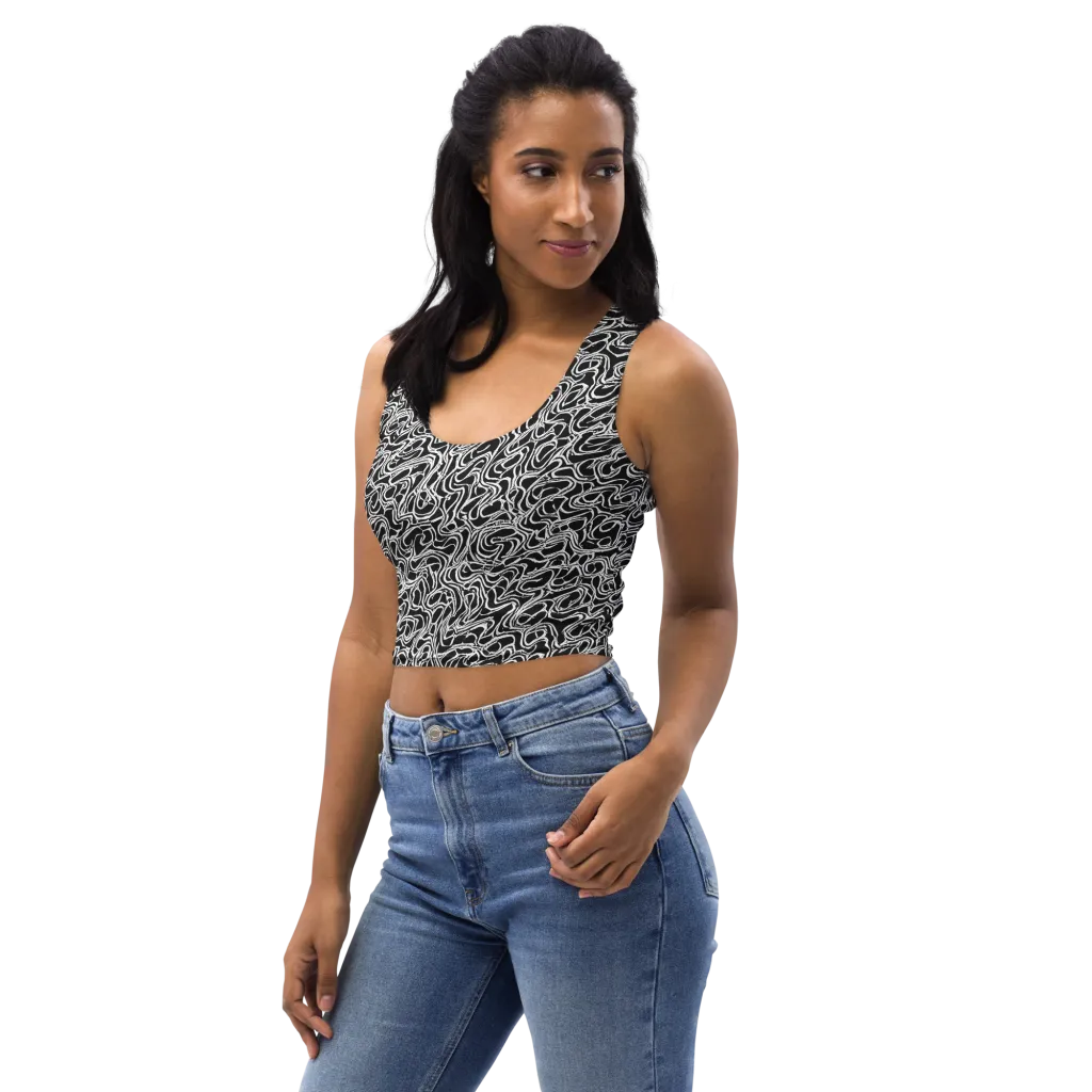 Inkstorm Labyrinth on Crop Top — Left Front
