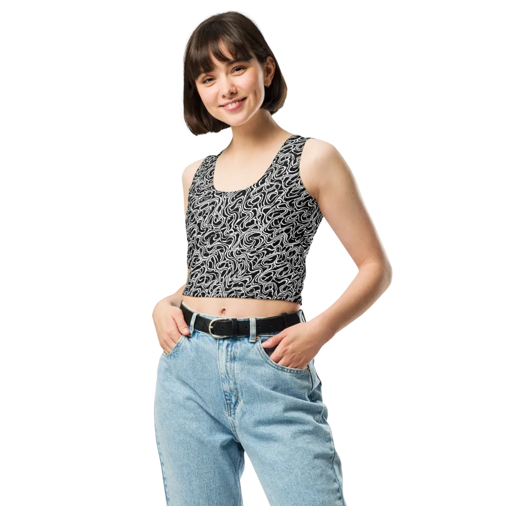 Inkstorm Labyrinth on Crop Top — Front