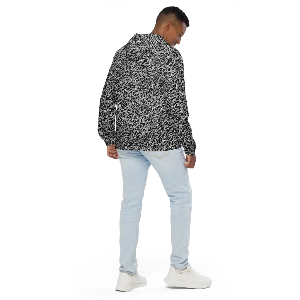 Inkstorm Labyrinth on Men's Windbreaker — Back