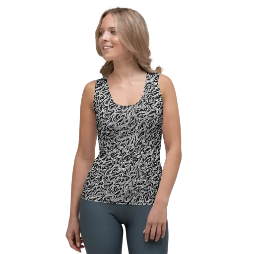 Inkstorm Labyrinth on a Women's Tank Top