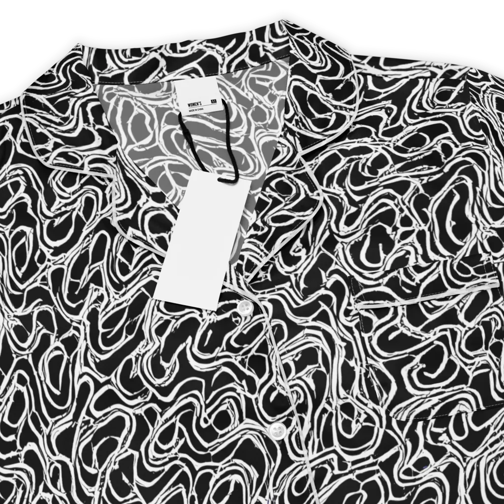 Inkstorm Labyrinth on Women's Short Sleeve Pajama Top — Product details