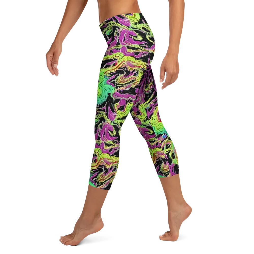 Limefire Spiral on Capri Leggings — Left