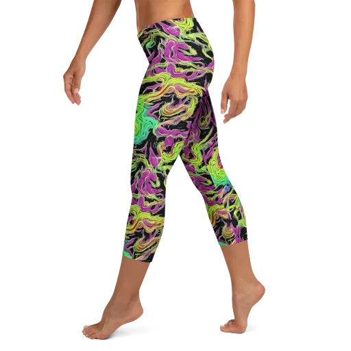 Limefire Spiral on a Capri Leggings