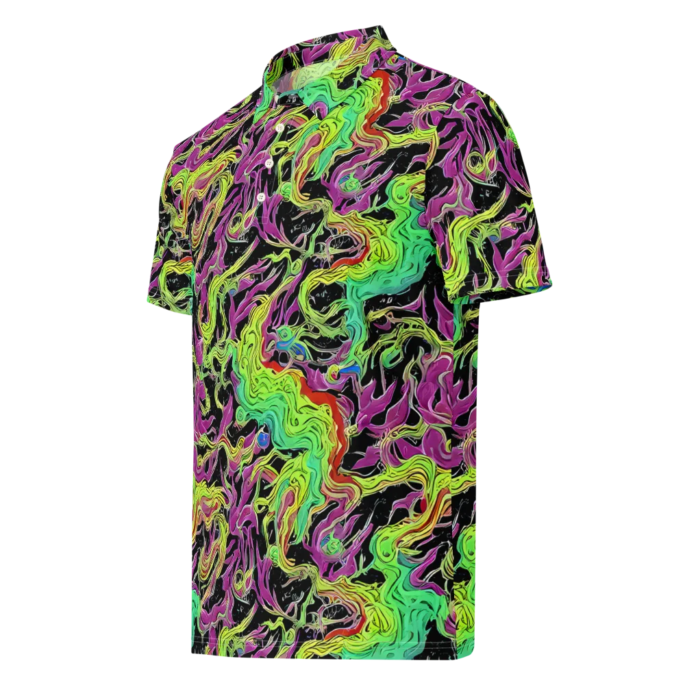 Limefire Spiral on Men's Slim Fit Polo Shirt — Left Front