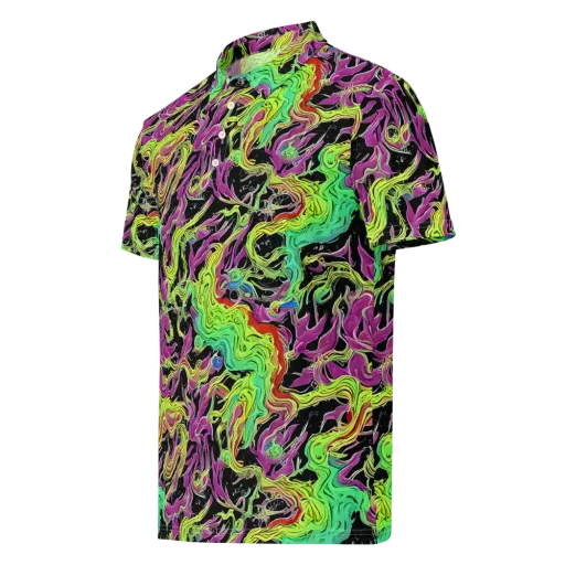 Limefire Spiral on a Men's Slim Fit Polo Shirt