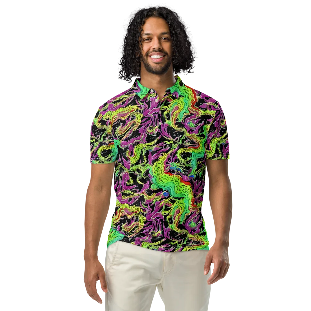 Limefire Spiral on Men's Slim Fit Polo Shirt — Front