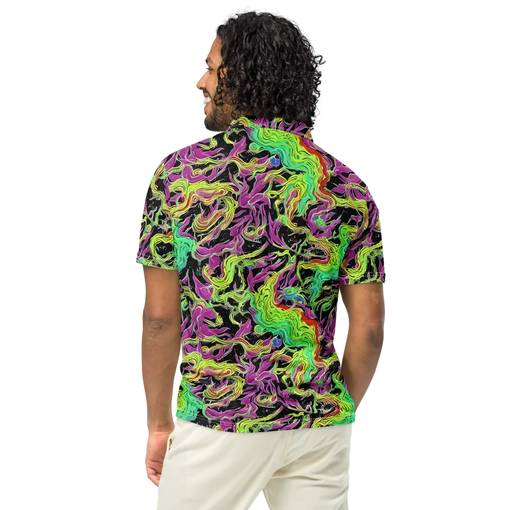 Limefire Spiral on Men's Slim Fit Polo Shirt — Back