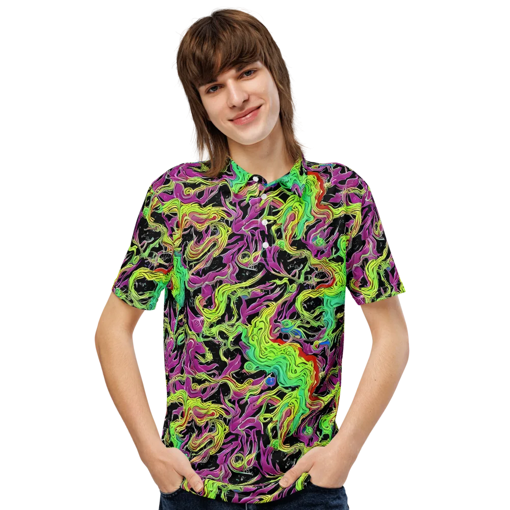 Limefire Spiral on Men's Slim Fit Polo Shirt — Front