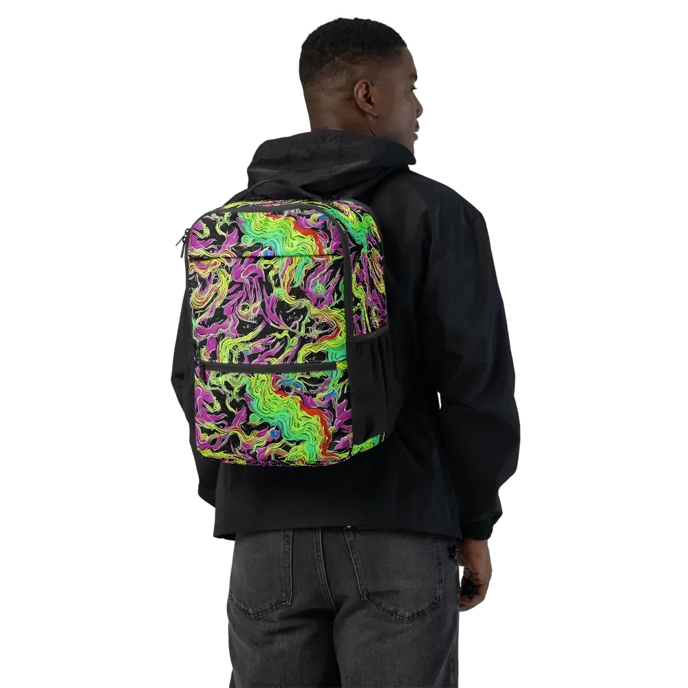 Limefire Spiral on Utility Backpack — Back