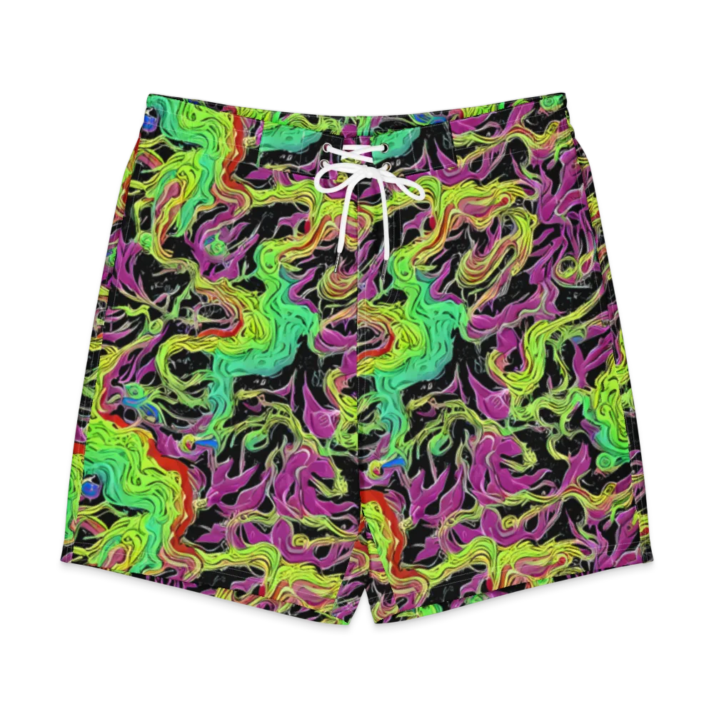 Limefire Spiral on Men's Board Shorts — Front
