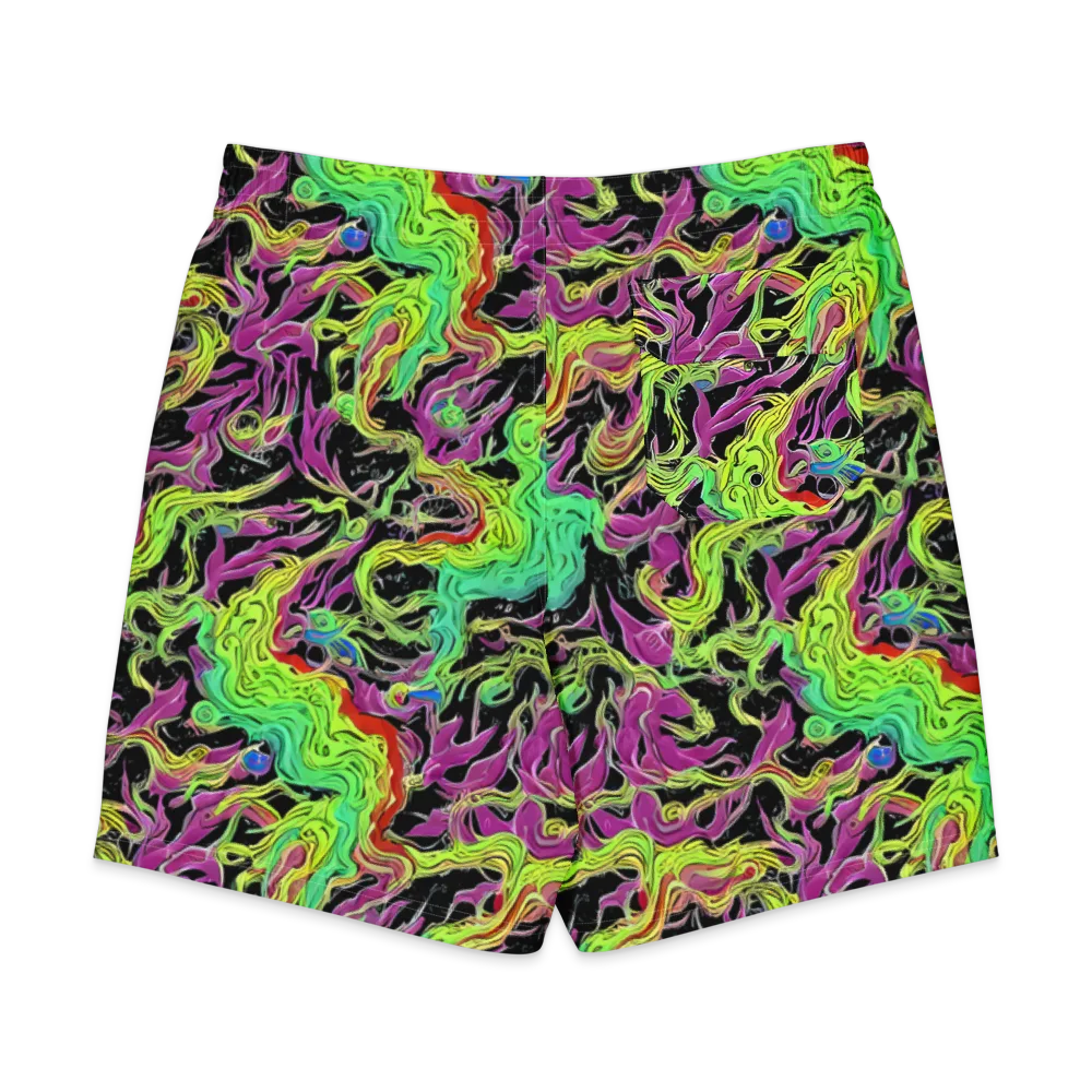 Limefire Spiral on Men's Board Shorts — Back