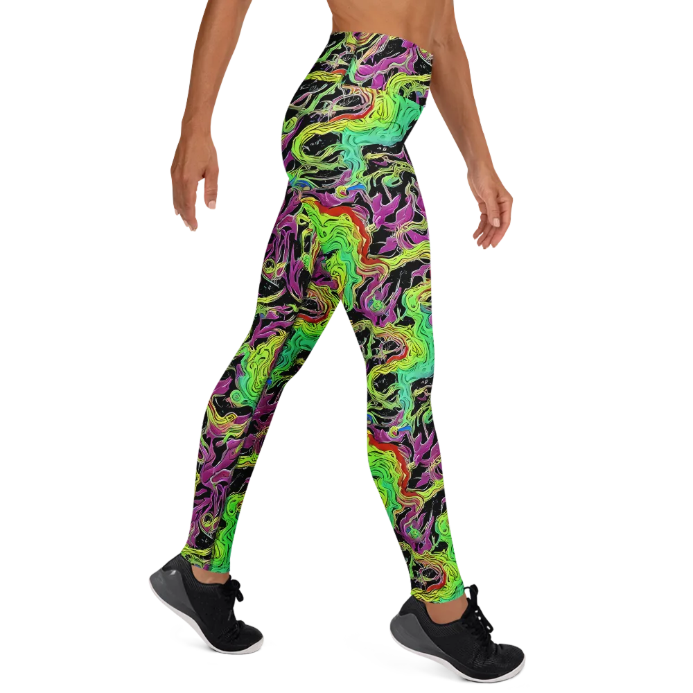 Limefire Spiral on Yoga Leggings — Right