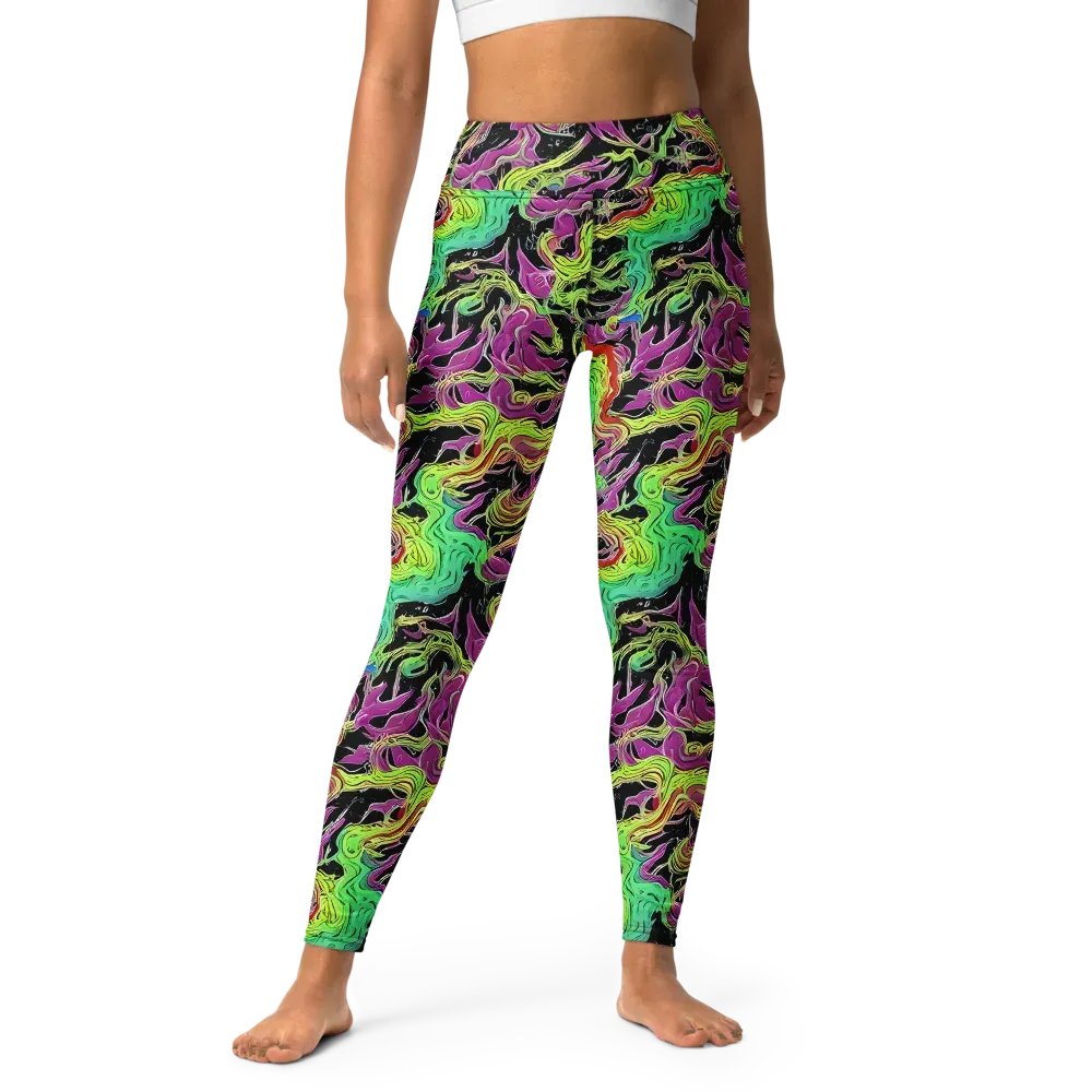 Limefire Spiral on Yoga Leggings — Front