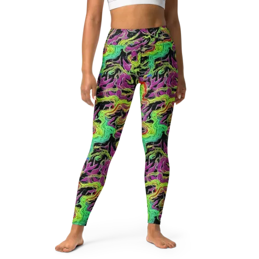 Limefire Spiral on a Yoga Leggings