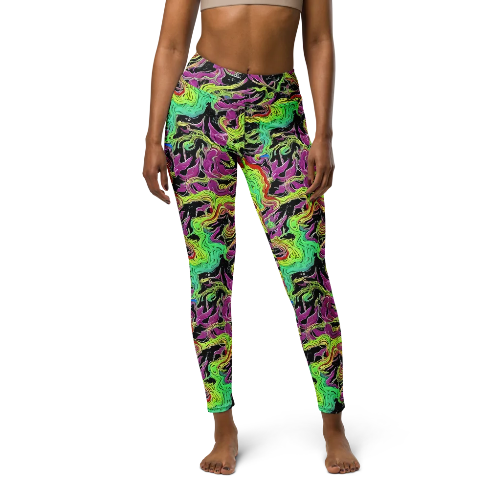 Limefire Spiral on Yoga Leggings — Front