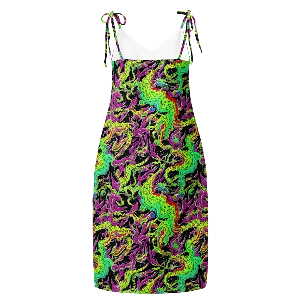 Limefire Spiral on Slip Dress — Back
