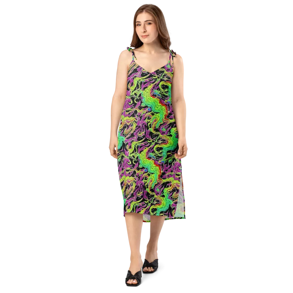 Limefire Spiral on Slip Dress — Front