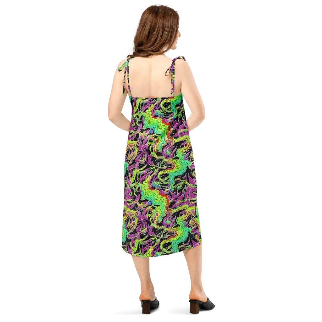 Limefire Spiral on Slip Dress — Back