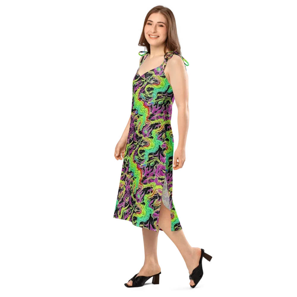 Limefire Spiral on Slip Dress — Left Front