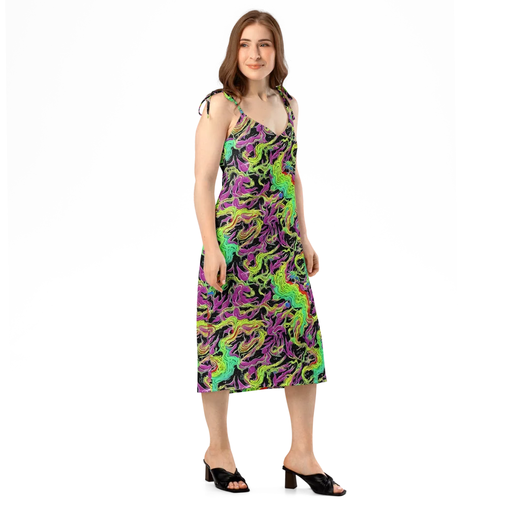 Limefire Spiral on Slip Dress — Right Front