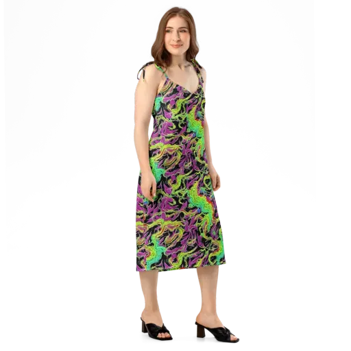Limefire Spiral on a Slip Dress