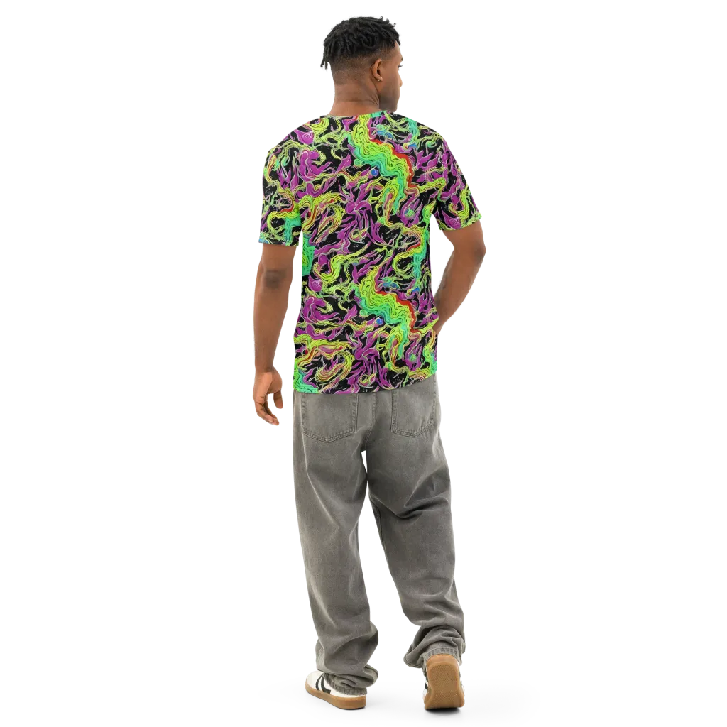 Limefire Spiral on Men's Cotton Crew Neck T-Shirt — Back