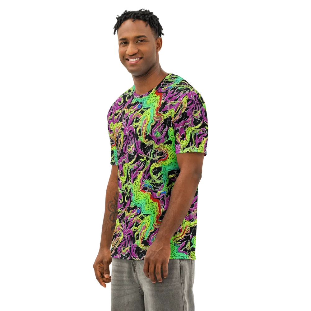 Limefire Spiral on Men's Cotton Crew Neck T-Shirt — Left Front