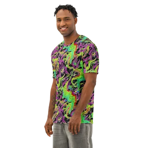 Limefire Spiral on a Men's Cotton Crew Neck T-Shirt