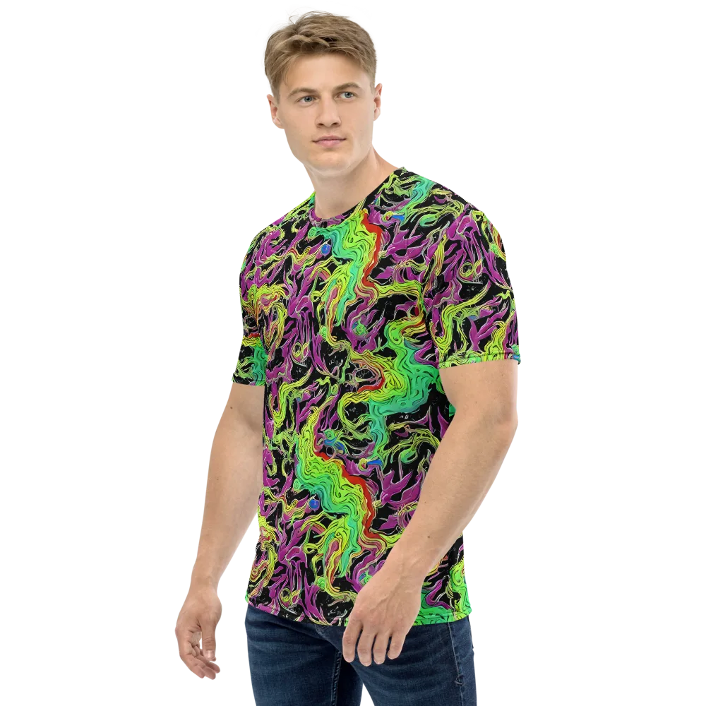 Limefire Spiral on Men's Crew Neck T-Shirt — Left