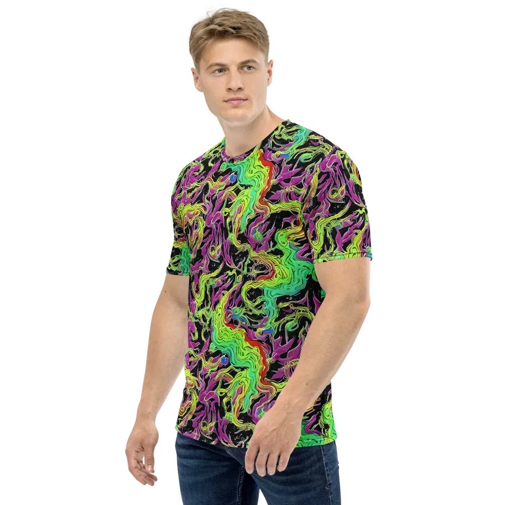 Limefire Spiral on Men's Crew Neck T-Shirt — Left