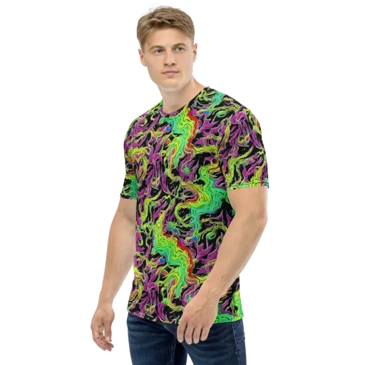 Limefire Spiral on a Men's Crew Neck T-Shirt