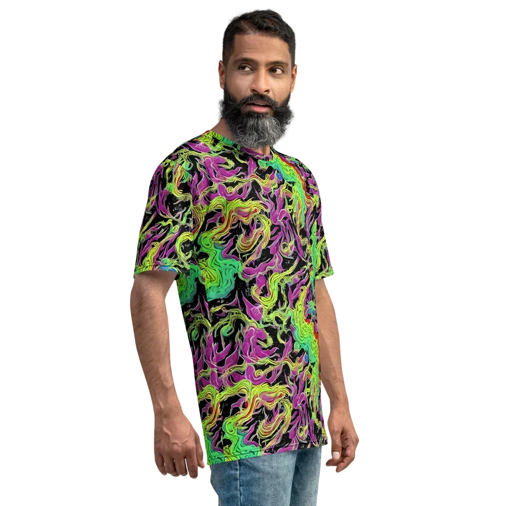 Limefire Spiral on Men's Crew Neck T-Shirt — Right