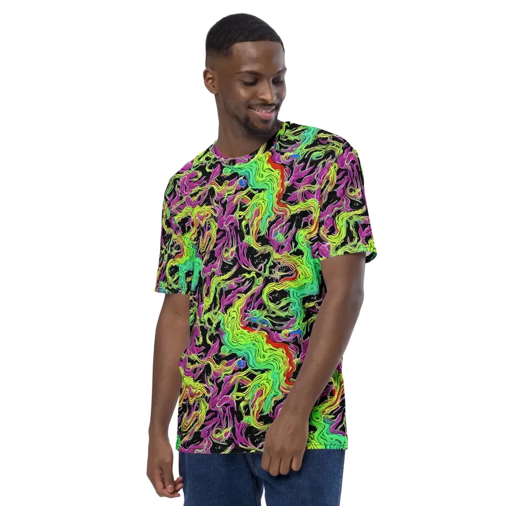 Limefire Spiral on Men's Crew Neck T-Shirt — Left