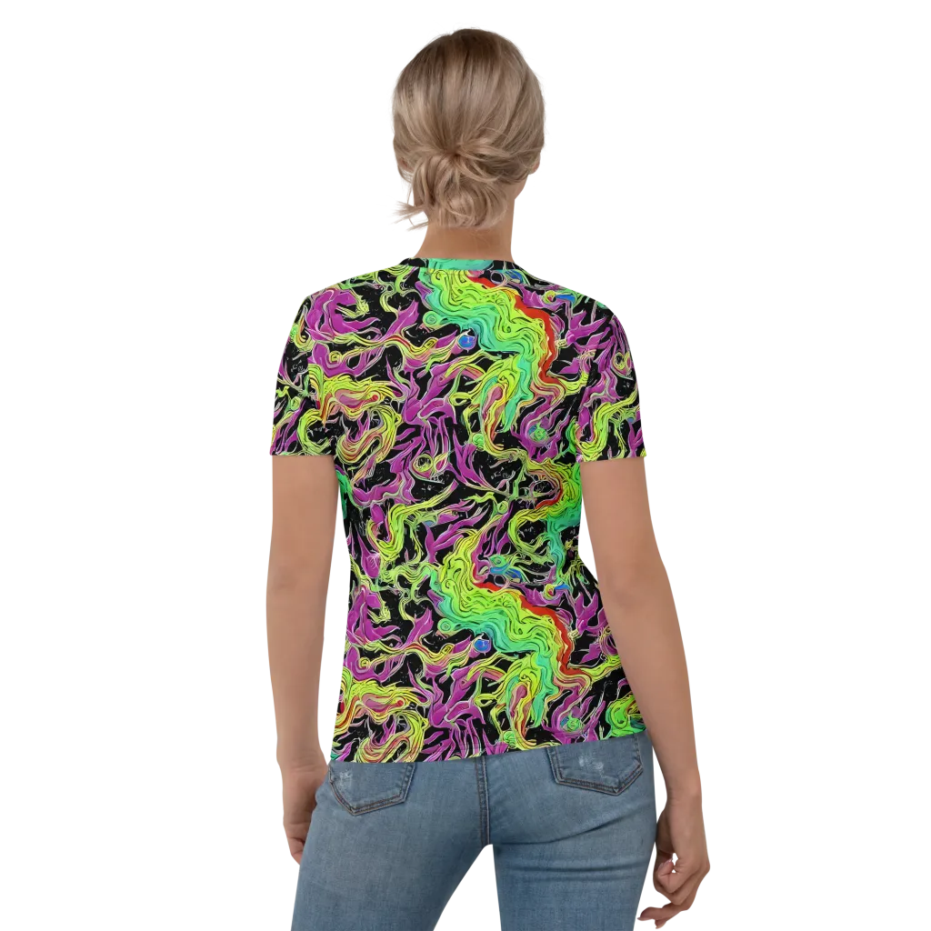 Limefire Spiral on Women's Crew Neck T-Shirt — Back