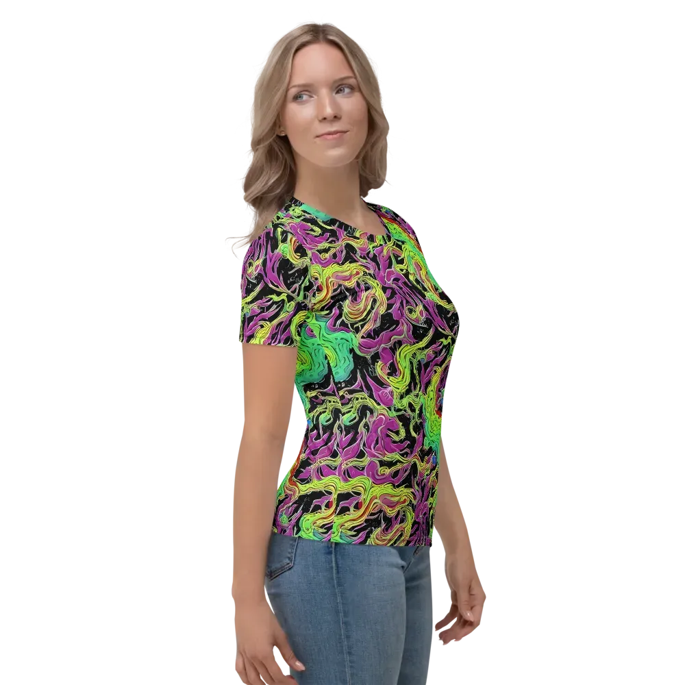 Limefire Spiral on Women's Crew Neck T-Shirt — Right