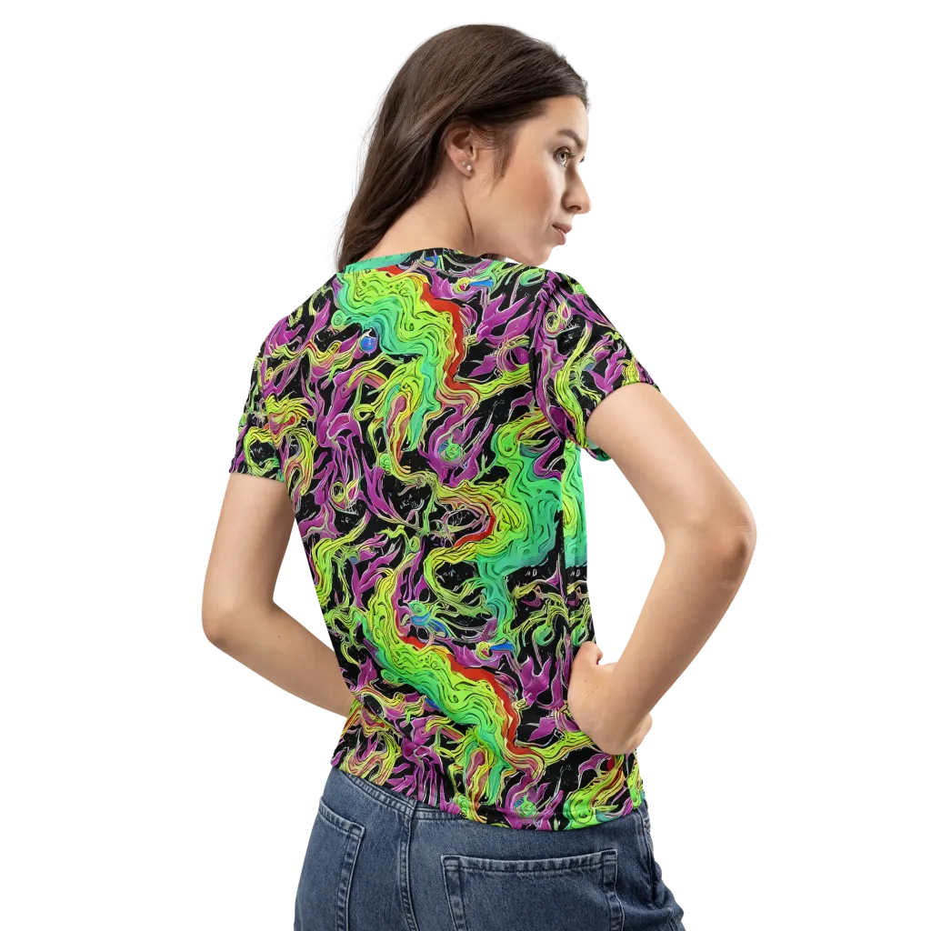 Limefire Spiral on Women's Crew Neck T-Shirt — Back