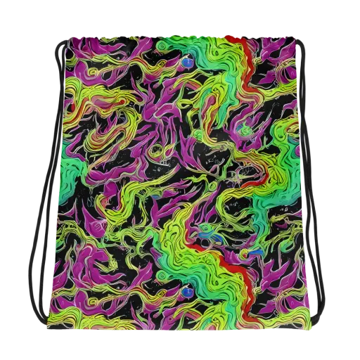 Limefire Spiral on a Drawstring Bag