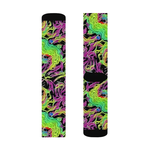 Limefire Spiral on a Socks