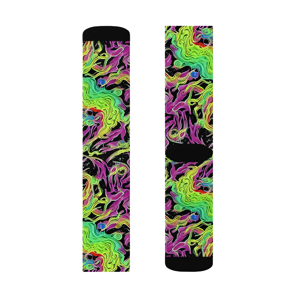 Limefire Spiral on Socks — Right Sock